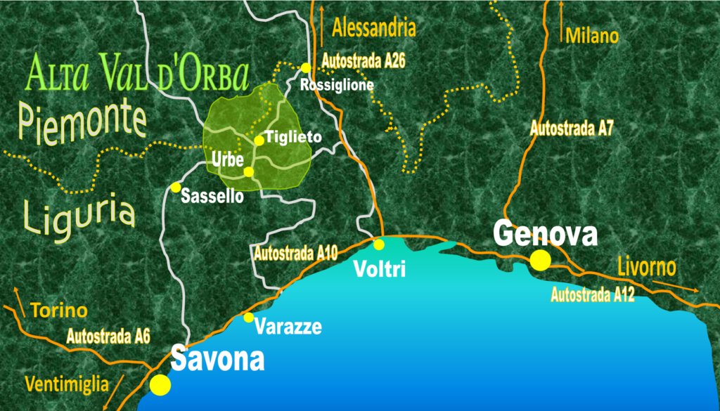 cartina Alta Valle D'Orba presa dal sito ufficiale aggiornata 2026 https://www.altavaldorba.it/